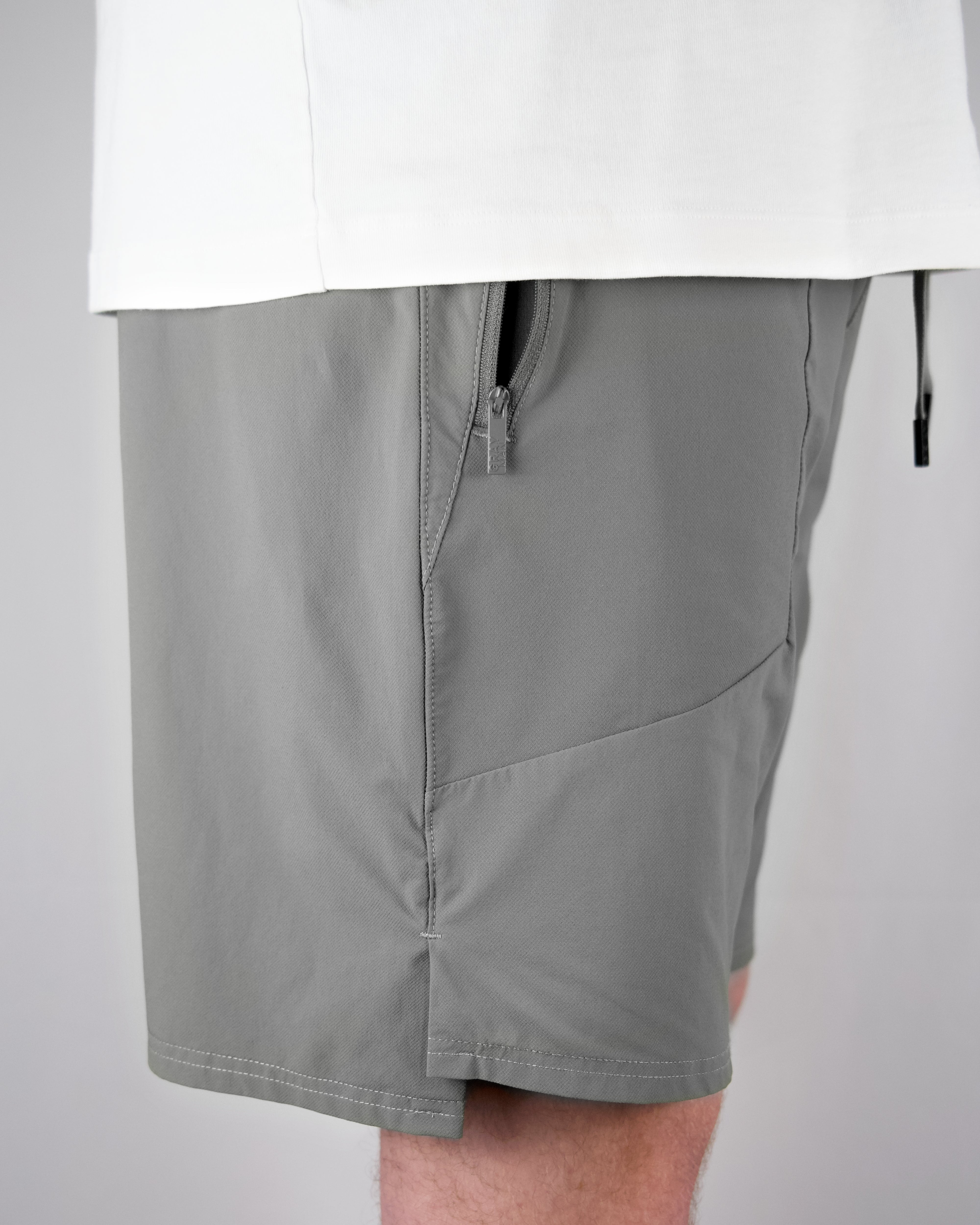 Bull Shark Gray - 8" Conceal Carry Shorts & Belt