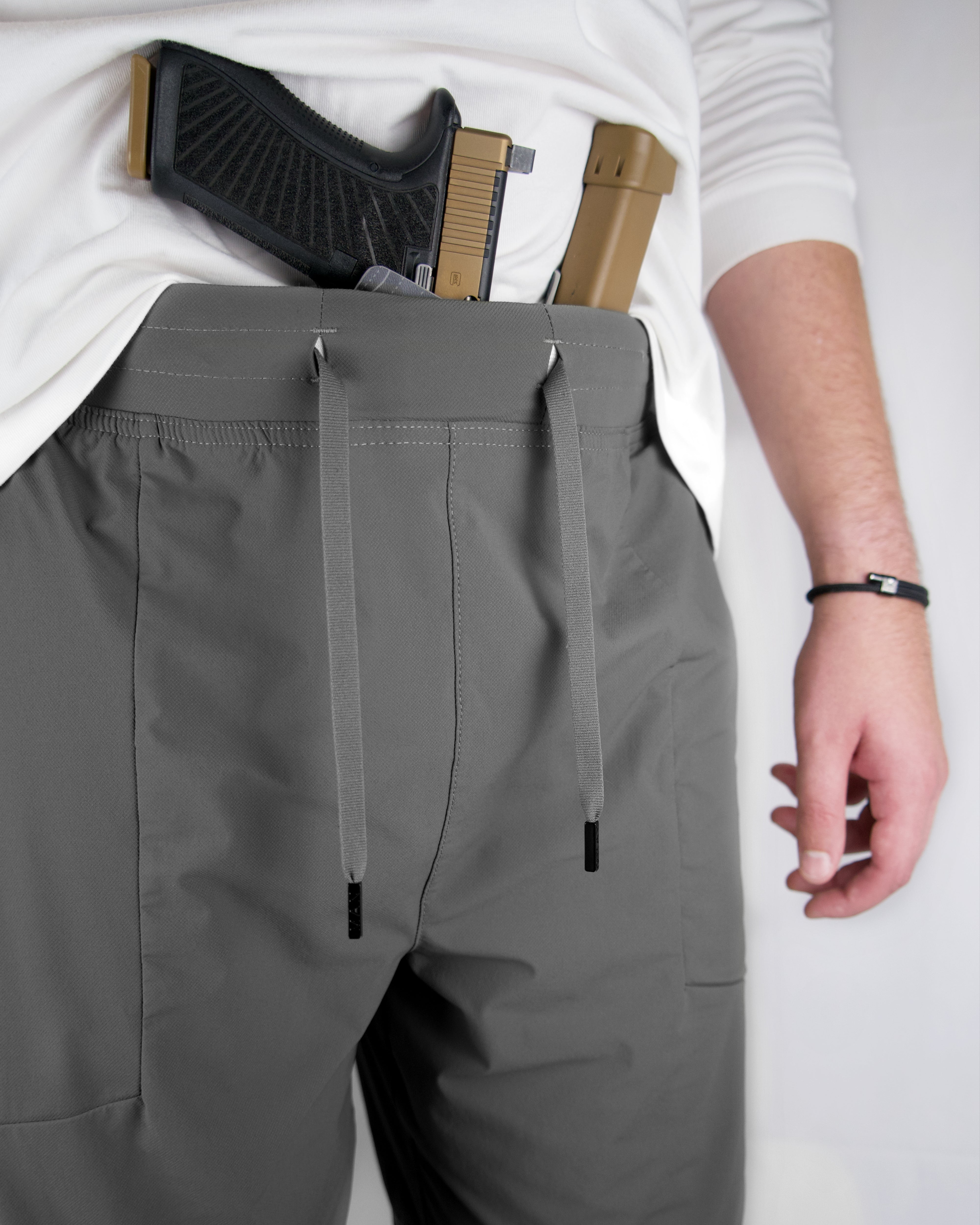 Bull Shark Gray - 8" Conceal Carry Shorts & Belt